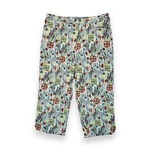 Koret Capri Pants Women's Floral‎ Pattern Multicolor Stretch Pockets Size 16